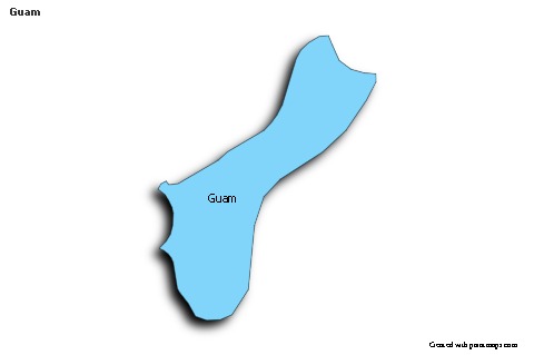 Contoh Peta untuk Guam (biru,bayangan)