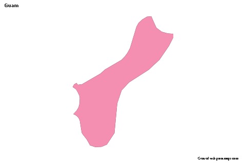 Contoh Peta untuk Guam (merah jambu,garis besar)