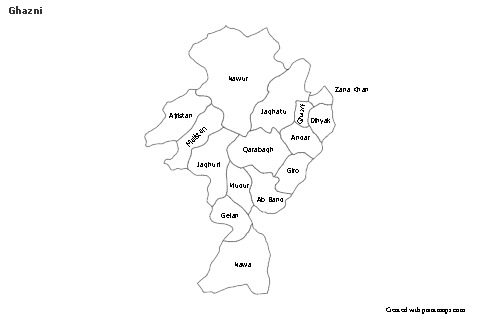 Mapas de muestra para Ghazni (blanco-negro)
