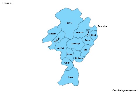 Mapas de muestra para Ghazni (azul)