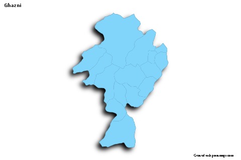 Mapas de muestra para Ghazni (azul,contorno,sombrío)