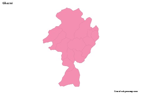 Mapas de muestra para Ghazni (rosa,contorno)