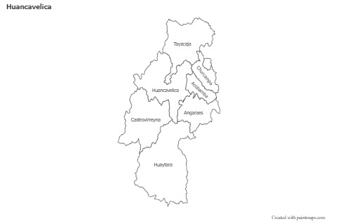 Contoh Peta untuk Huancavelica (hitam-putih)