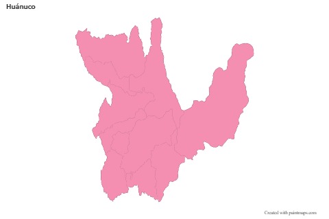 Huánuco için Örnek Haritalar (pembe,anahat)
