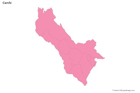 Contoh Peta untuk Carchi (merah jambu,garis besar)