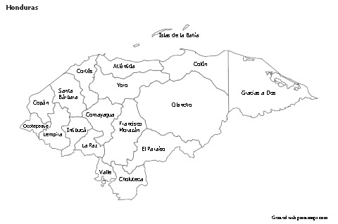 Mapas de muestra para Honduras (blanco-negro)