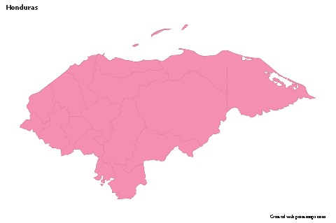Mapas de muestra para Honduras (rosa,contorno)