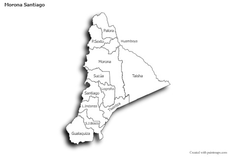 Mapas de muestra para Morona Santiago (blanco-negro,sombrío)