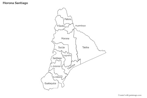 Mapas de muestra para Morona Santiago (azul,contorno,sombrío)