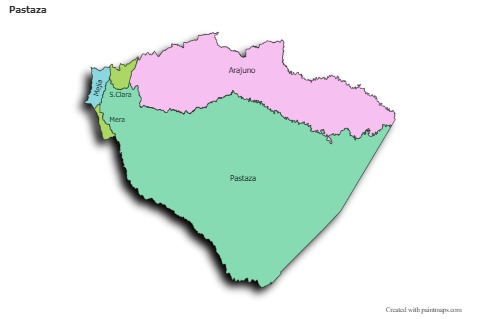 Mapas de muestra para Pastaza (coloreado,sombrío)