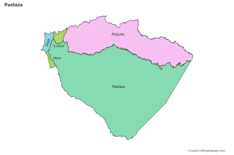 Mapas de muestra para Pastaza (coloreado)