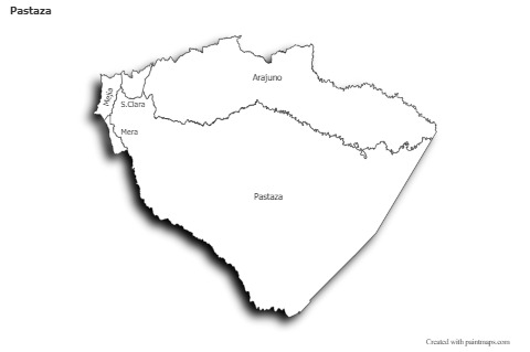 Mapas de muestra para Pastaza (blanco-negro,sombrío)
