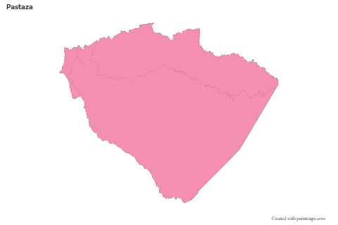 Mapas de muestra para Pastaza (rosa,contorno)