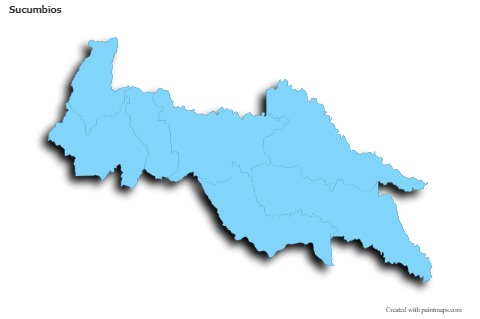 Sample Maps for Sucumbios (blue,outline,shadowy)