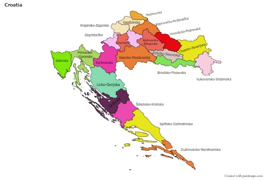 Sample Maps for Croatia (colored)