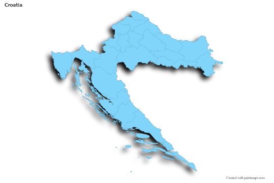 Sample Maps for Croatia (blue,outline,shadowy)