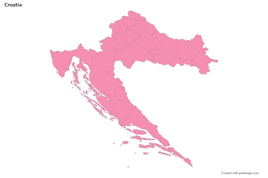 Sample Maps for Croatia (pink,outline)