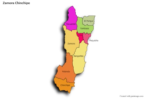 Sample Maps for Zamora Chinchipe (colored,shadowy)