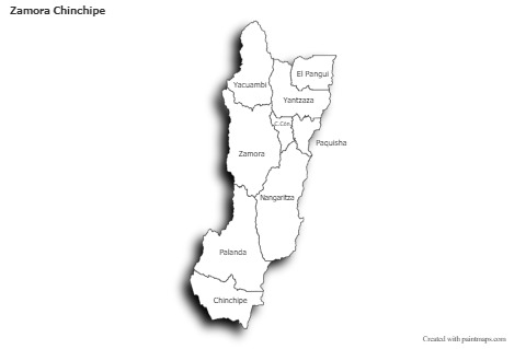 Sample Maps for Zamora Chinchipe (black-white,shadowy)