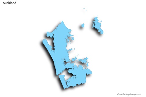Sample Maps for Auckland (blue,outline,shadowy)