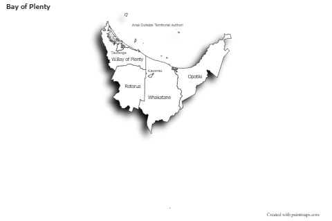 Contoh Peta untuk Bay of Plenty (hitam-putih,bayangan)