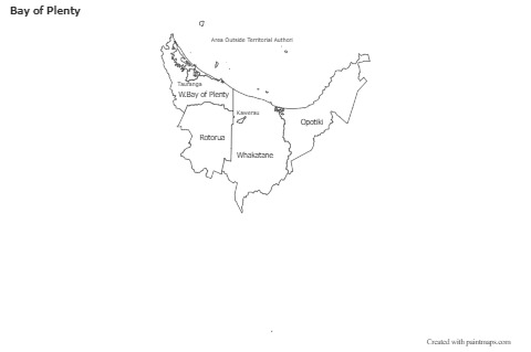 Contoh Peta untuk Bay of Plenty (hitam-putih)