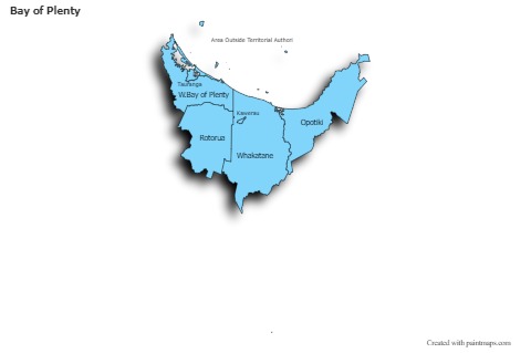 Contoh Peta untuk Bay of Plenty (biru,bayangan)