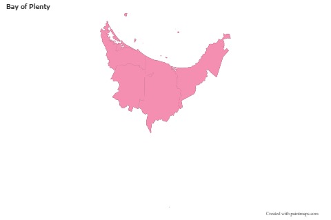 Contoh Peta untuk Bay of Plenty (merah jambu,garis besar)