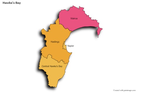 Sample Maps for Hawke's Bay (colored,shadowy)