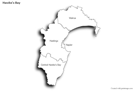 Sample Maps for Hawke's Bay (black-white,shadowy)