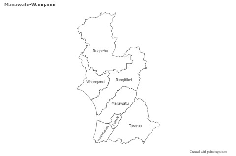 Mapas de muestra para Manawatu-Wanganui (blanco-negro)