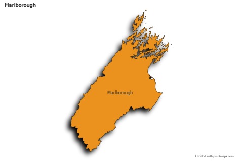 Contoh Peta untuk Marlborough (berwarna,bayangan)