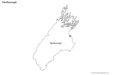 Contoh Peta untuk Marlborough (hitam-putih)