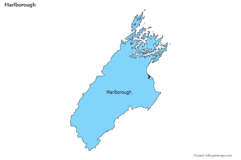 Contoh Peta untuk Marlborough (biru)
