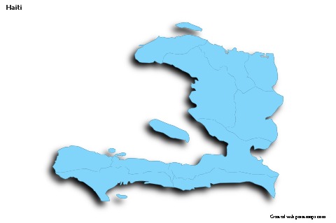 Sample Maps for Haiti (blue,outline,shadowy)
