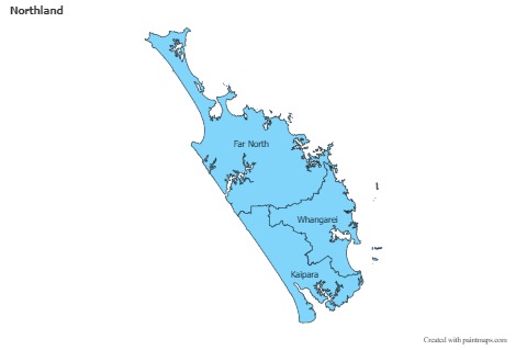 Contoh Peta untuk Northland (biru)