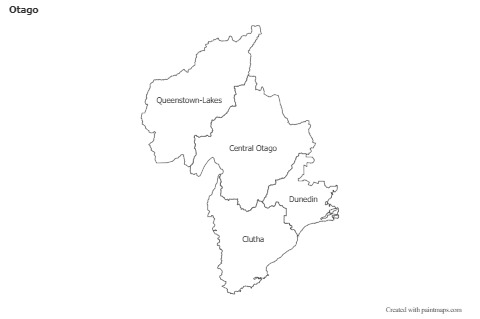Otago için Örnek Haritalar (siyah-beyaz)
