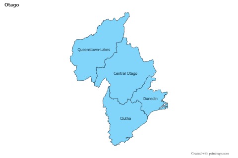Otago için Örnek Haritalar (mavi)