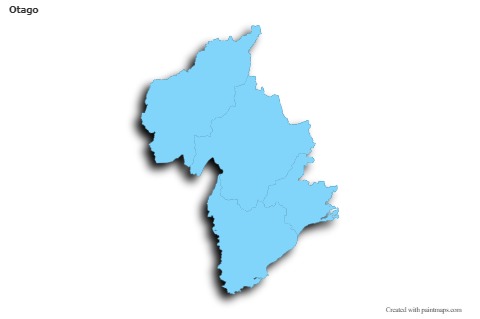 Otago için Örnek Haritalar (mavi,anahat,gölgeli)