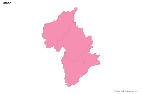 Otago için Örnek Haritalar (pembe,anahat)