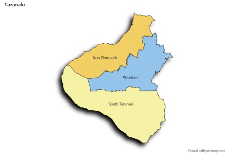 Sample Maps for Taranaki (colored,shadowy)