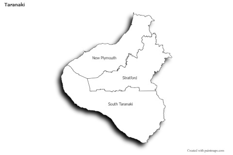 Sample Maps for Taranaki (black-white,shadowy)