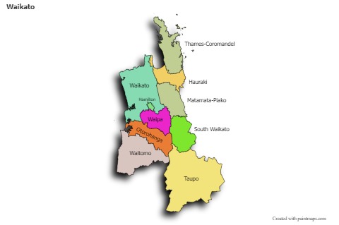 Sample Maps for Waikato (colored,shadowy)
