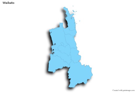 Sample Maps for Waikato (blue,outline,shadowy)