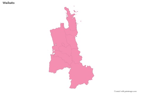 Sample Maps for Waikato (pink,outline)
