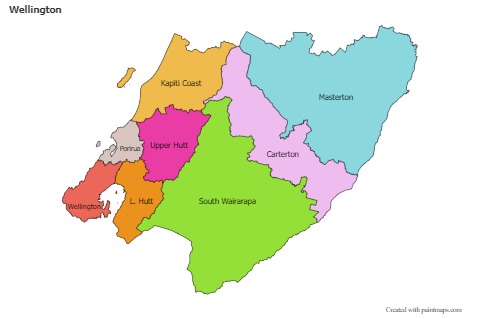 Contoh Peta untuk Wellington (berwarna)