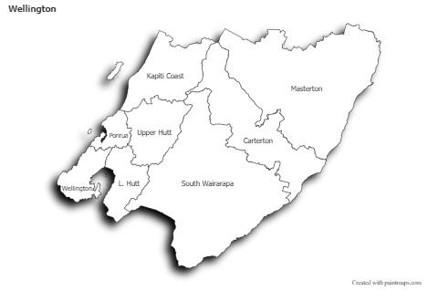 Contoh Peta untuk Wellington (hitam-putih,bayangan)
