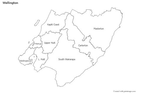 Contoh Peta untuk Wellington (hitam-putih)
