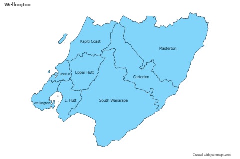 Contoh Peta untuk Wellington (biru)