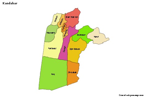 Mapas de muestra para Kandahar (coloreado)